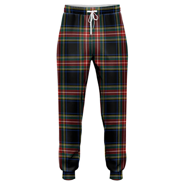 Stewart Black Modern Tartan Jogger Pants