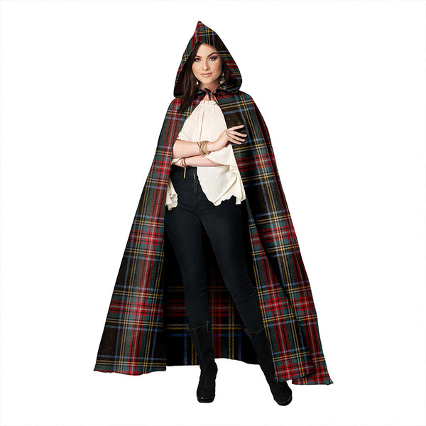 Stewart Black Weathered Clan Badge Tartan Hooded Cloak