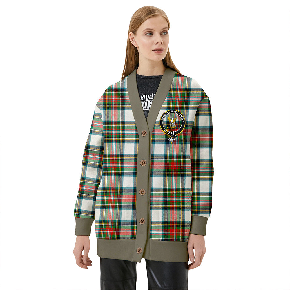 Stewart Dress Ancient Clan Badge Tartan V-neck Cardigan