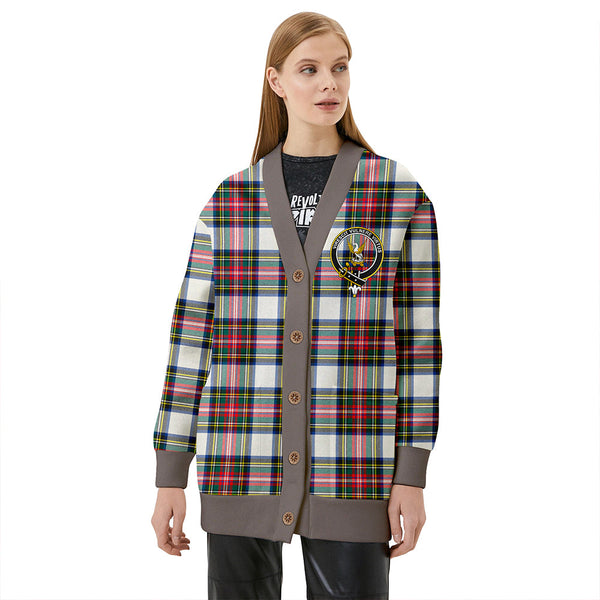 Stewart Dress Modern Clan Badge Tartan V-neck Cardigan