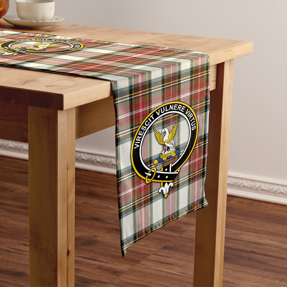 Stewart Dress Weathered Clan Badge Tartan Table Runner