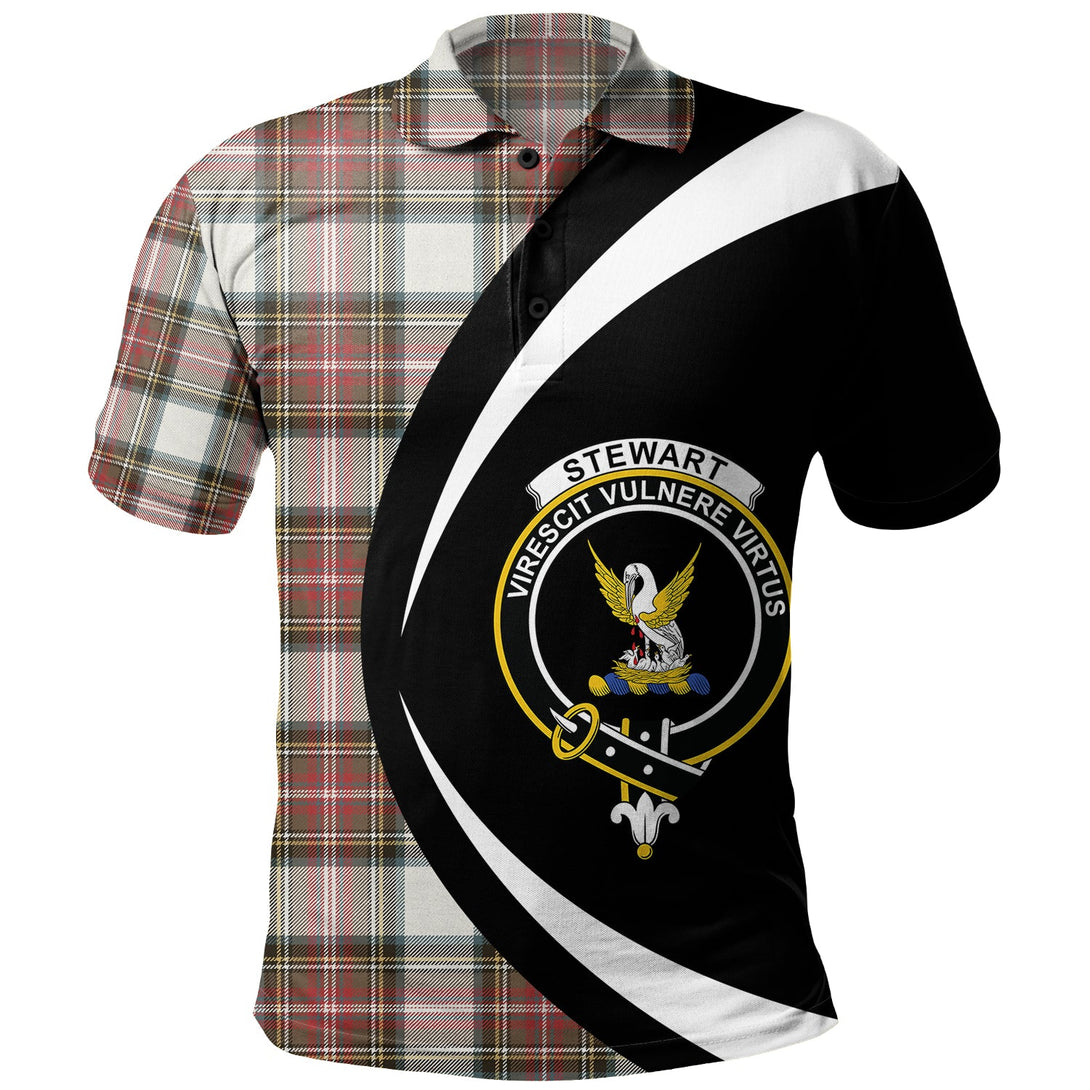 Stewart Dress Weathered Clan Badge Tartan Polo Shirt Circle Style Personalized