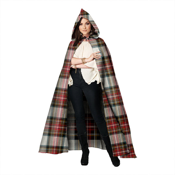 Stewart Dress Weathered Clan Badge Tartan Hooded Cloak