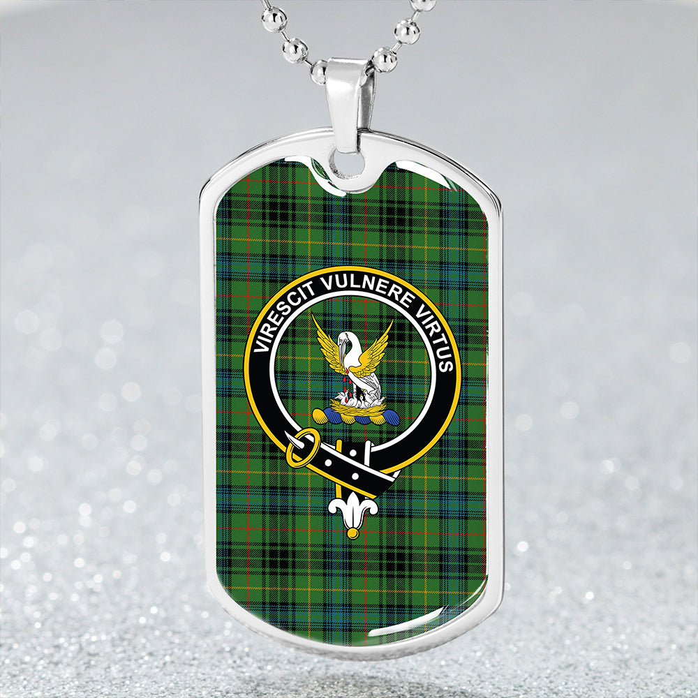 Stewart Hunting Ancient Clan Badge Classic Tartan Dog Tag Necklace