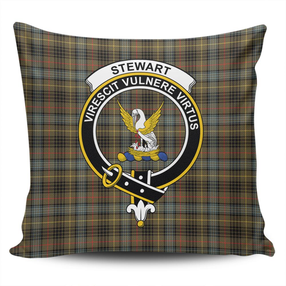 Stewart Hunting Weathered Tartan Classic Crest Pillow Cover