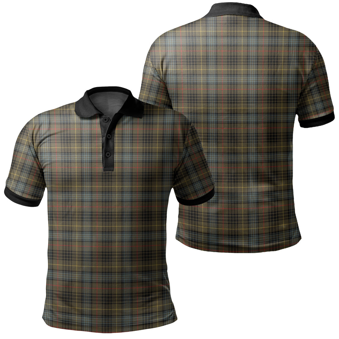 Stewart Hunting Weathered Tartan Classic Polo Shirt Black Neck 2 Style