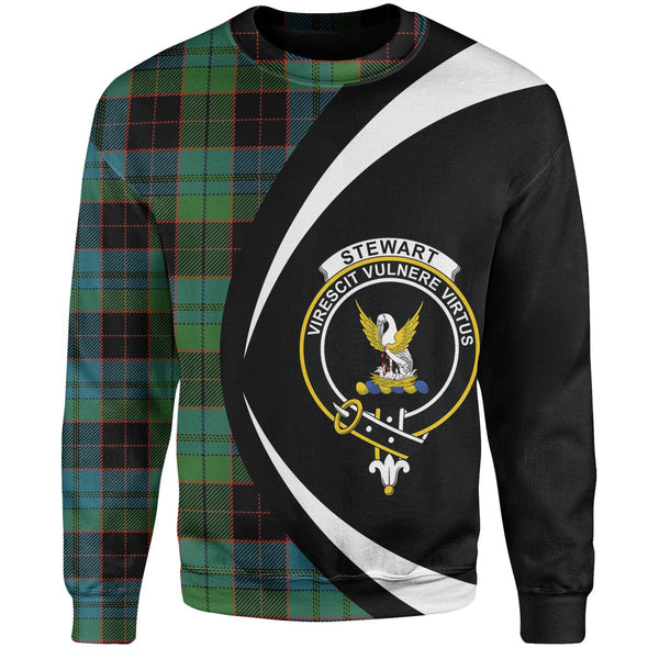 Stewart Old Ancient Clan Badge Tartan Sweatshirt Circle Style Personalized