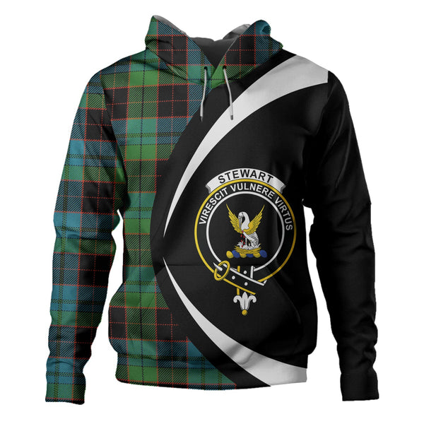 Stewart Old Ancient Clan Badge Tartan Hoodie Circle Style