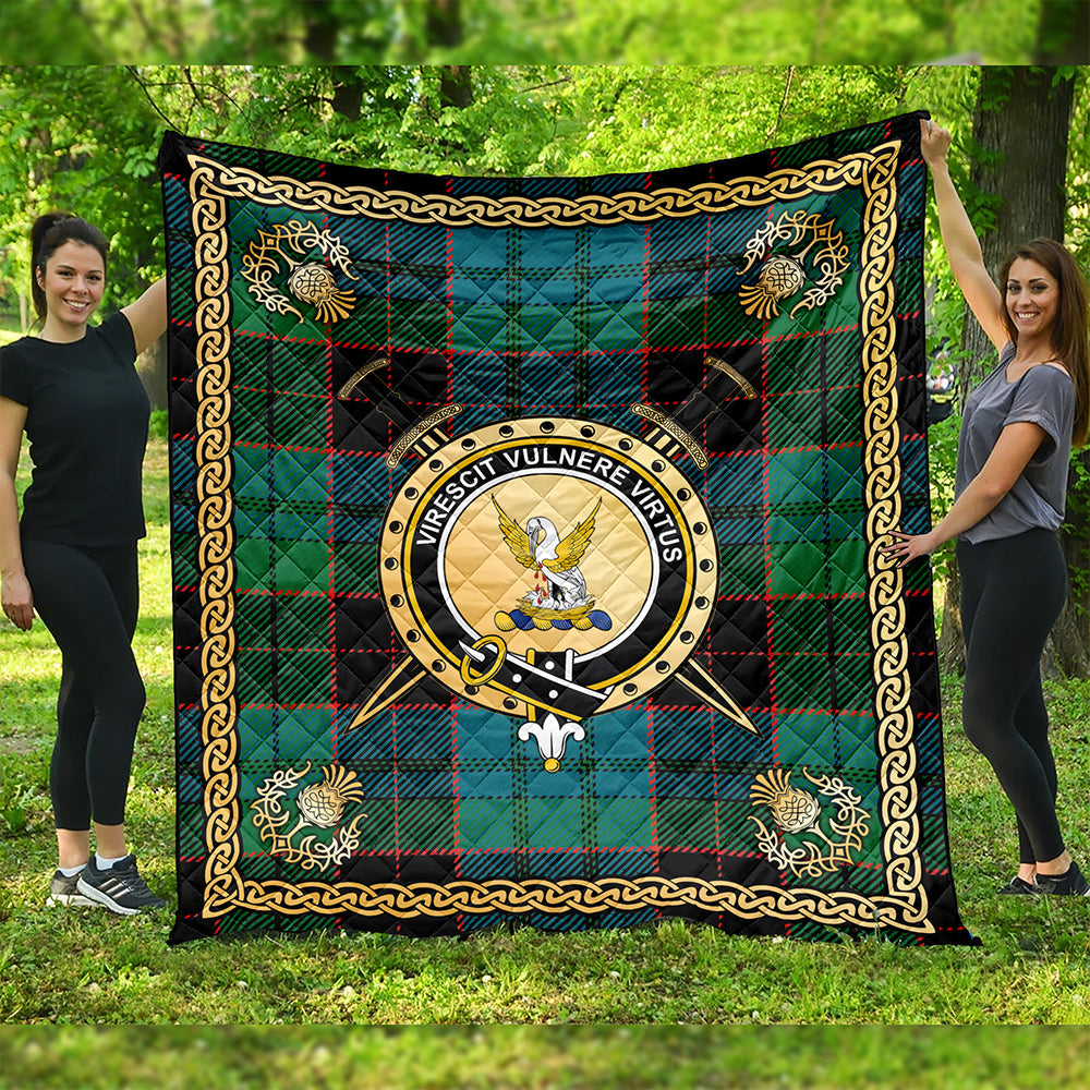 Stewart Old Ancient Clan Badge Tartan Premium Quilt Celtic Shield