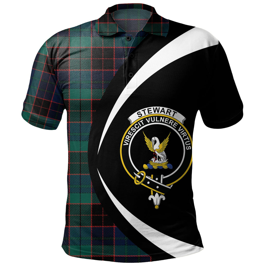 Stewart Old Modern Clan Badge Tartan Polo Shirt Circle Style Personalized