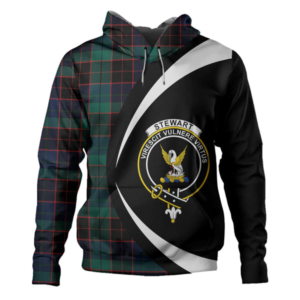 Stewart Old Modern Clan Badge Tartan Hoodie Circle Style