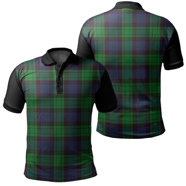 Stewart Old Modern Tartan Classic Polo Shirt Black Neck 1 Style