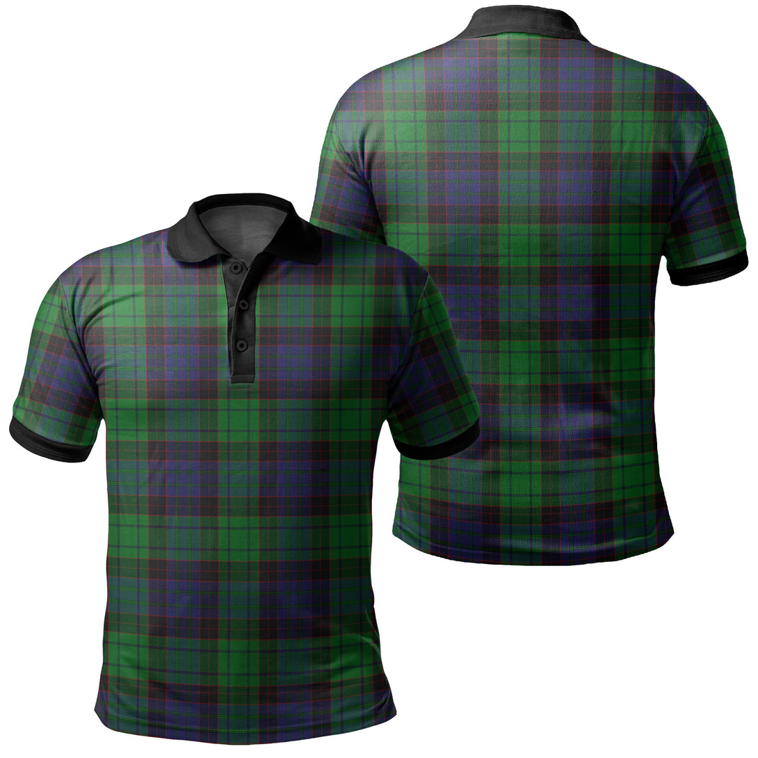 Stewart Old Modern Tartan Classic Polo Shirt Black Neck 2 Style