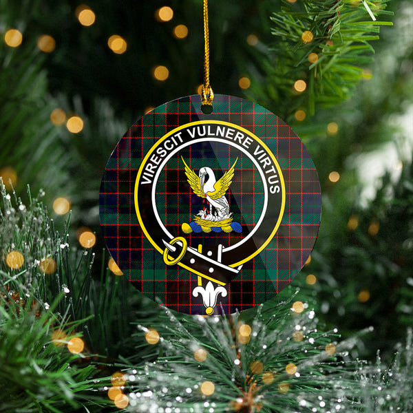 Stewart Old Modern Clan Badge Tartan Plastic Christmas Ornaments