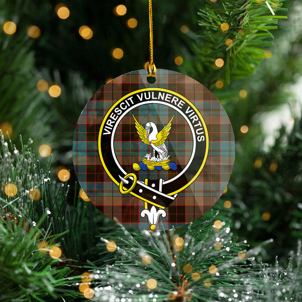 Stewart Old Weathered Clan Badge Tartan Plastic Christmas Ornaments