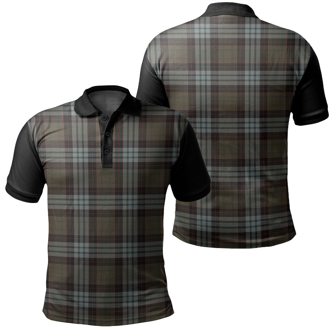 Stewart Old Weathered Tartan Classic Polo Shirt Black Neck 1 Style