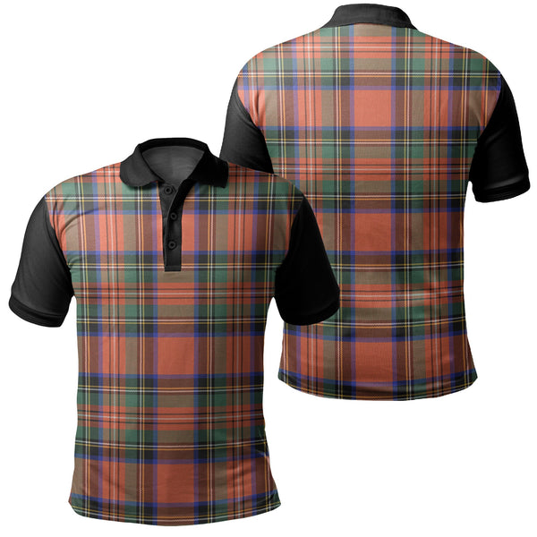 Stewart Royal Ancient Tartan Classic Polo Shirt Black Neck 1 Style