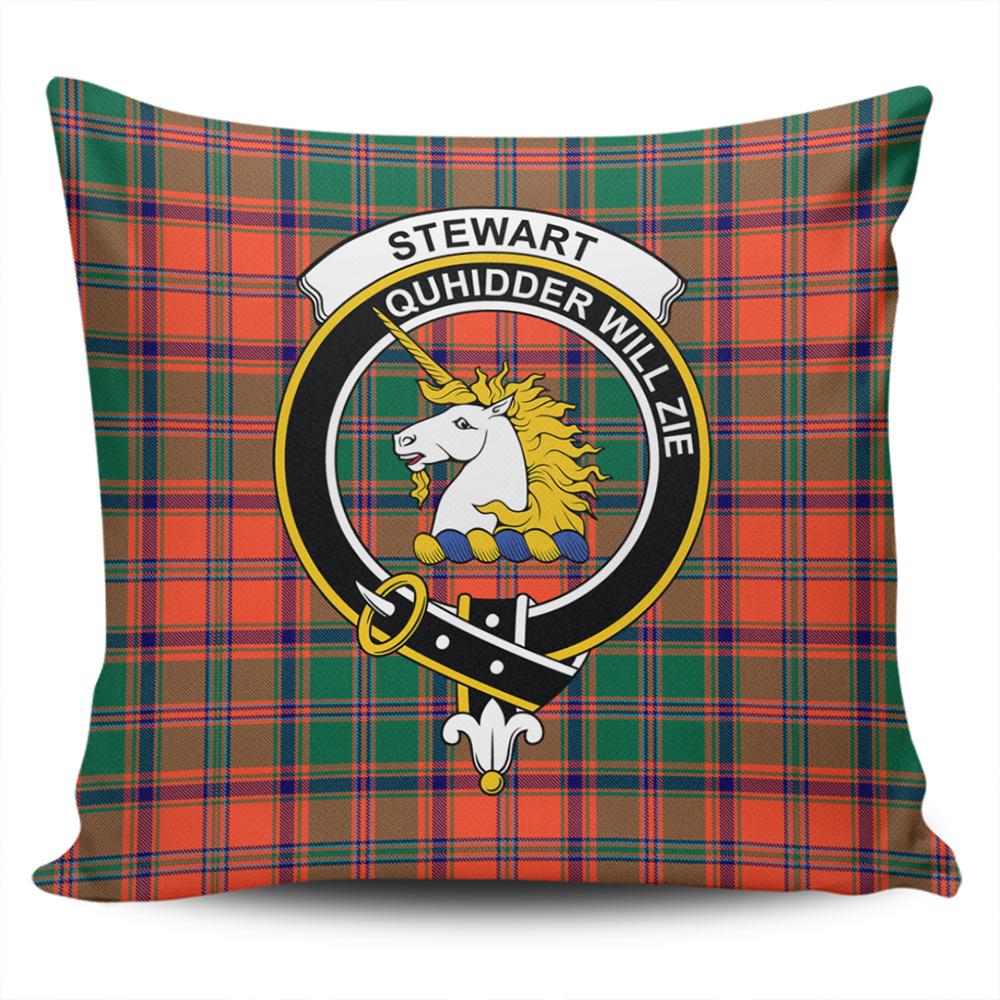 Stewart of Appin Ancient Tartan Classic Crest Pillow Cover