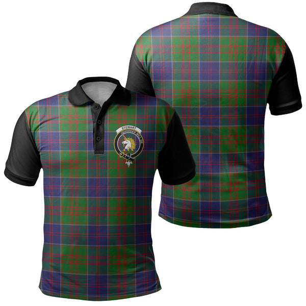 Stewart of Appin Hunting Modern Tartan Crest Polo Shirt Black Neck 1 Style