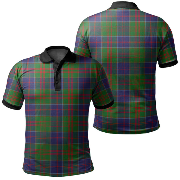 Stewart of Appin Hunting Modern Tartan Classic Polo Shirt Black Neck 2 Style