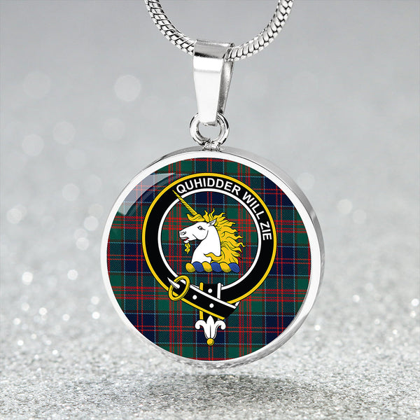 Stewart of Appin Hunting Modern Clan Badge Tartan Classic Circle Necklace