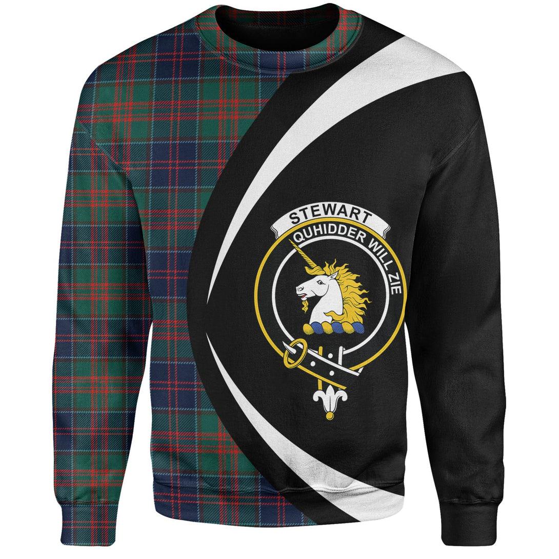 Stewart of Appin Hunting Modern Clan Badge Tartan Sweatshirt Circle Style Personalized