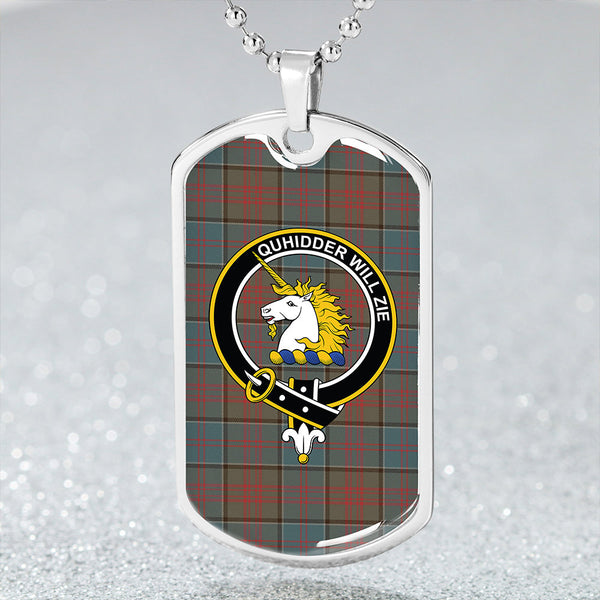 Stewart of Appin Hunting Weathered Clan Badge Classic Tartan Dog Tag Necklace