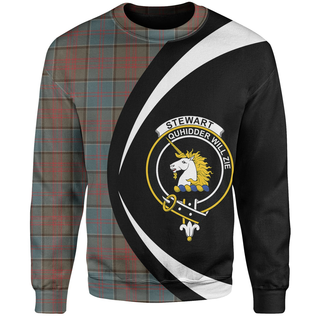 Stewart of Appin Hunting Weathered Clan Badge Tartan Sweatshirt Circle Style Personalized