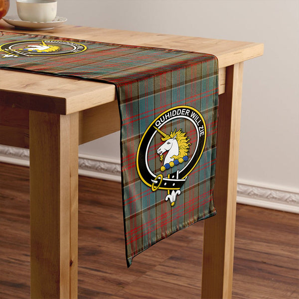 Stewart of Appin Hunting Weathered Clan Badge Tartan Table Runner