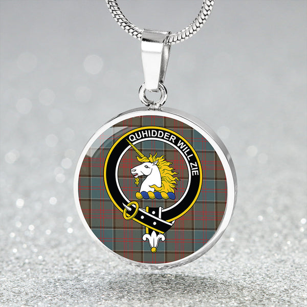 Stewart of Appin Hunting Weathered Clan Badge Tartan Classic Circle Necklace