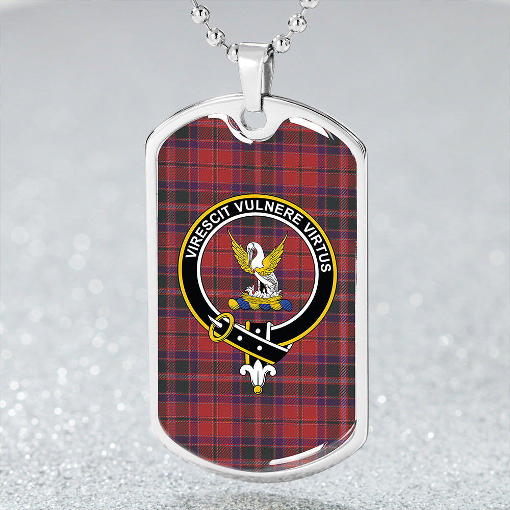 Stewart of Ardshiel Weathered Clan Badge Classic Tartan Dog Tag Necklace