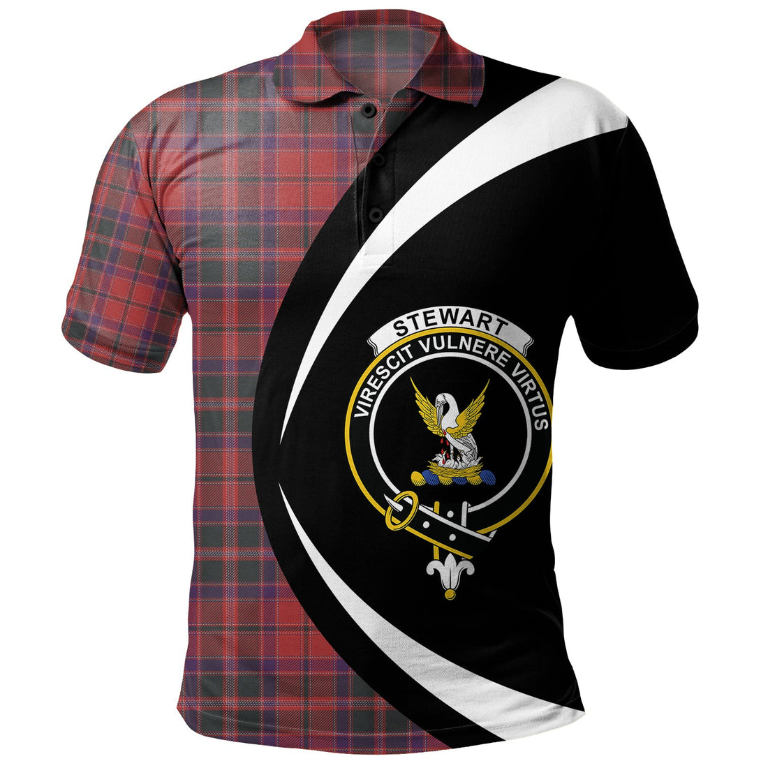 Stewart of Ardshiel Weathered Clan Badge Tartan Polo Shirt Circle Style Personalized