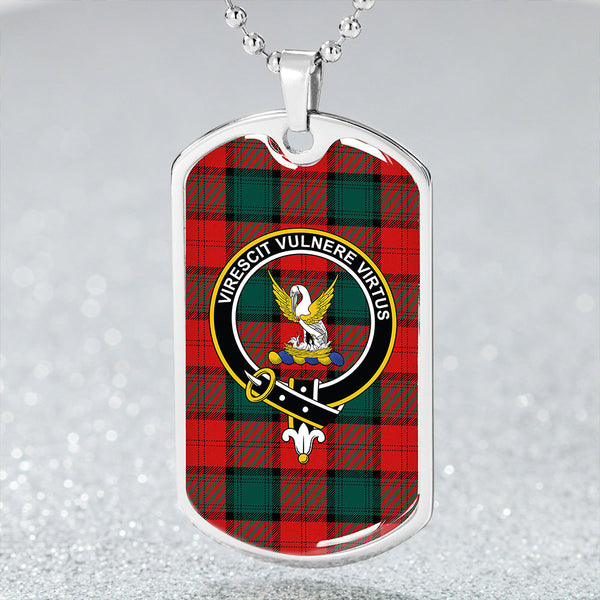 Stewart of Atholl Modern Clan Badge Classic Tartan Dog Tag Necklace