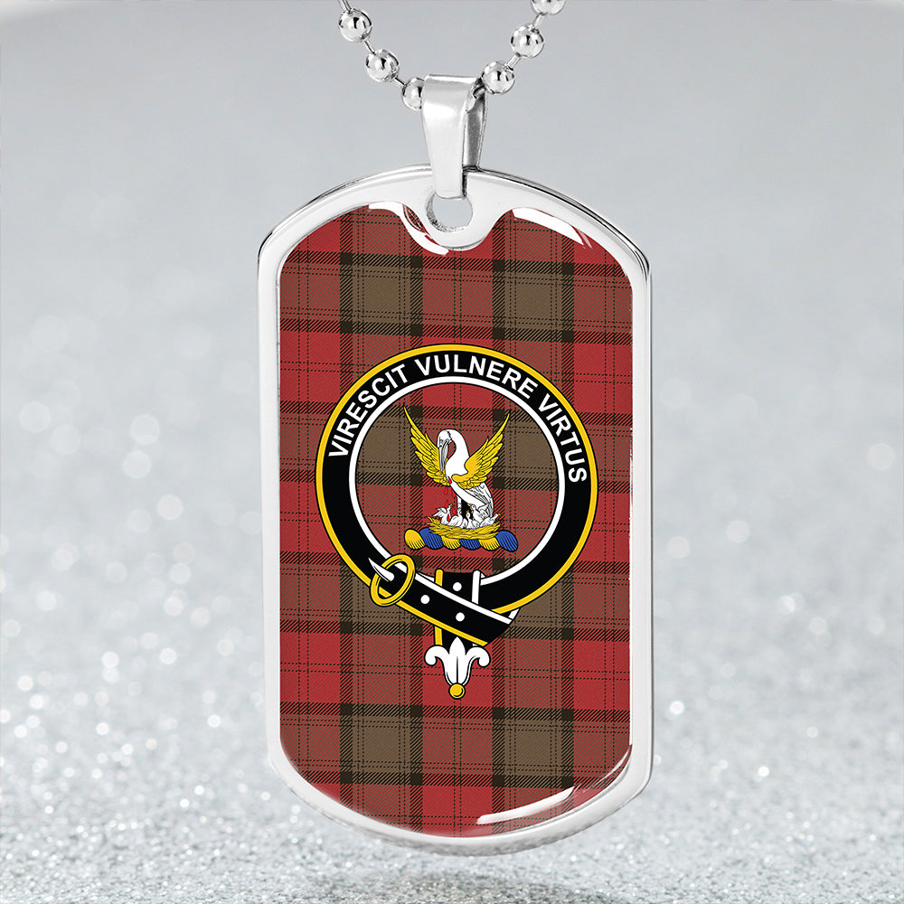 Stewart of Atholl Weathered Clan Badge Classic Tartan Dog Tag Necklace