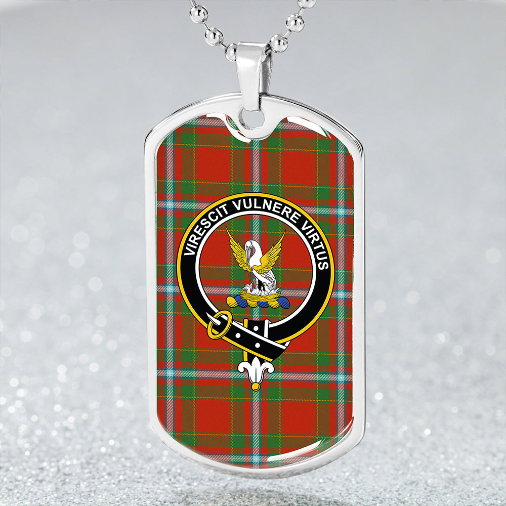 Stewart of Fingask Ancient Clan Badge Classic Tartan Dog Tag Necklace