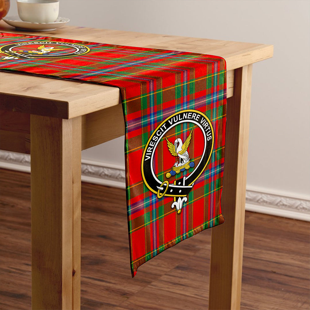 Stewart of Fingask  Modern Clan Badge Tartan Table Runner