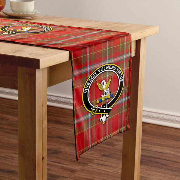 Stewart of Fingask Weathered Clan Badge Tartan Table Runner