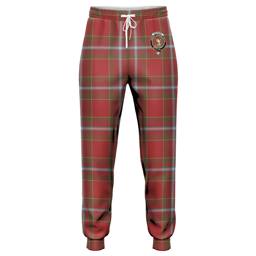 Stewart of Fingask Weathered Clan Badge Tartan Jogger Pants