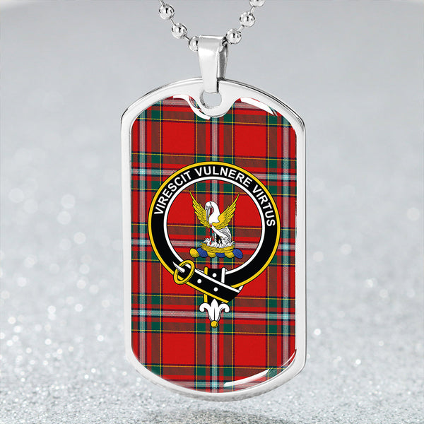 Stewart of Fingask #2 Modern Clan Badge Classic Tartan Dog Tag Necklace