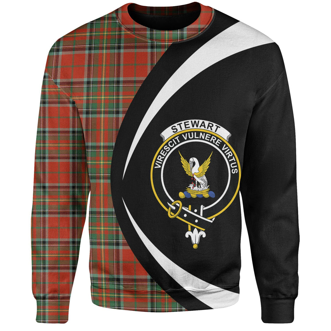 Stewart of Galloway Ancient Clan Badge Tartan Sweatshirt Circle Style Personalized