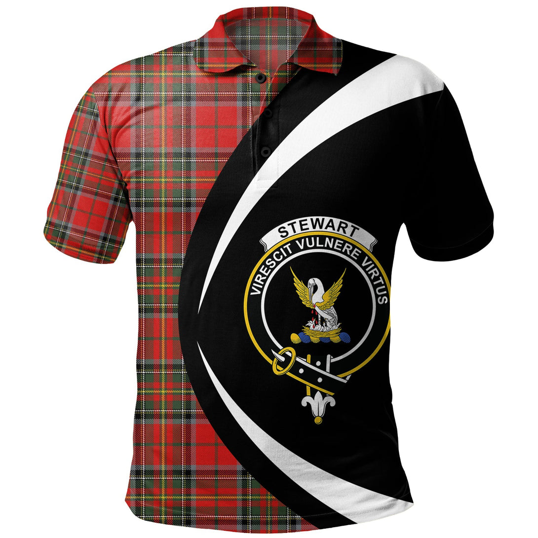 Stewart of Galloway Modern Clan Badge Tartan Polo Shirt Circle Style Personalized