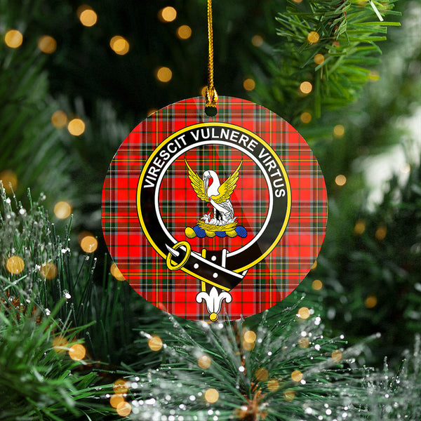 Stewart of Galloway Modern Clan Badge Tartan Plastic Christmas Ornaments