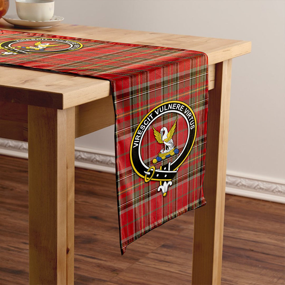 Stewart of Galloway Weathered Clan Badge Tartan Table Runner