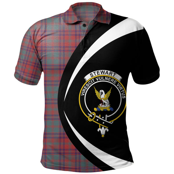 Stewart of Killiecrankie Weathered Clan Badge Tartan Polo Shirt Circle Style Personalized