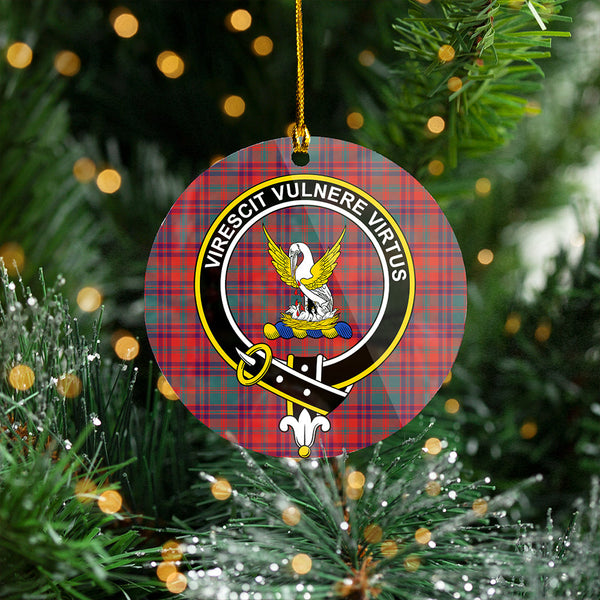 Stewart of Killiecrankie Weathered Clan Badge Tartan Plastic Christmas Ornaments