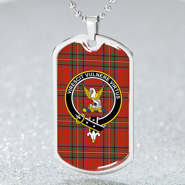 Stewart of Rothesay Ancient Clan Badge Classic Tartan Dog Tag Necklace