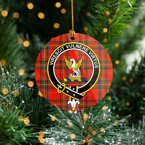 Stewart of Rothesay Ancient Clan Badge Tartan Plastic Christmas Ornaments