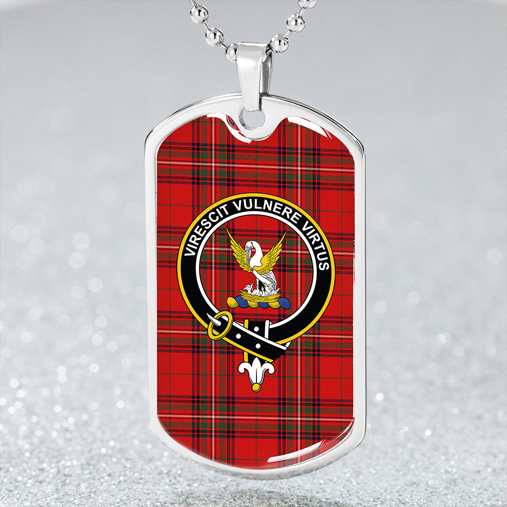 Stewart of Rothesay Modern Clan Badge Classic Tartan Dog Tag Necklace