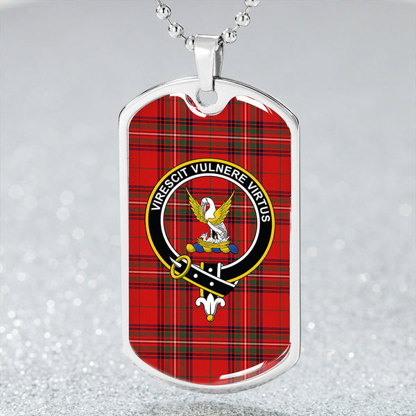 Stewart of Rothesay Modern Clan Badge Classic Tartan Dog Tag Necklace