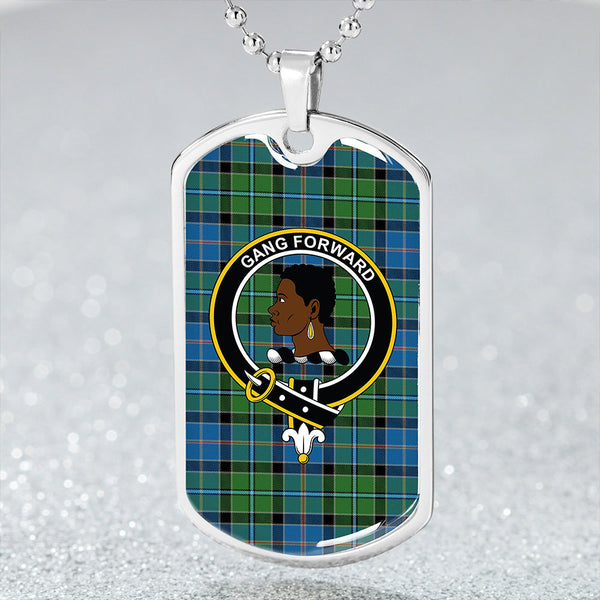 Stirling Ancient Clan Badge Classic Tartan Dog Tag Necklace